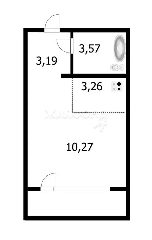 1-комнатная квартира: Новосибирск, улица Петухова, 16/3 (22 м) - Фото 0