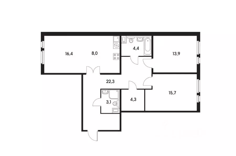 3-к кв. Московская область, Мытищи ул. Мира, 39 (86.7 м) - Фото 0