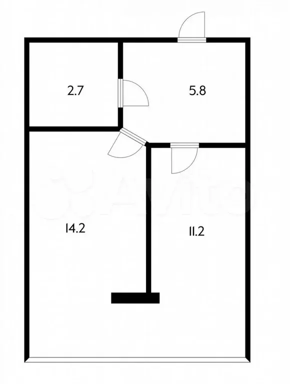 1-к. квартира, 33,9 м, 6/7 эт. - Фото 0