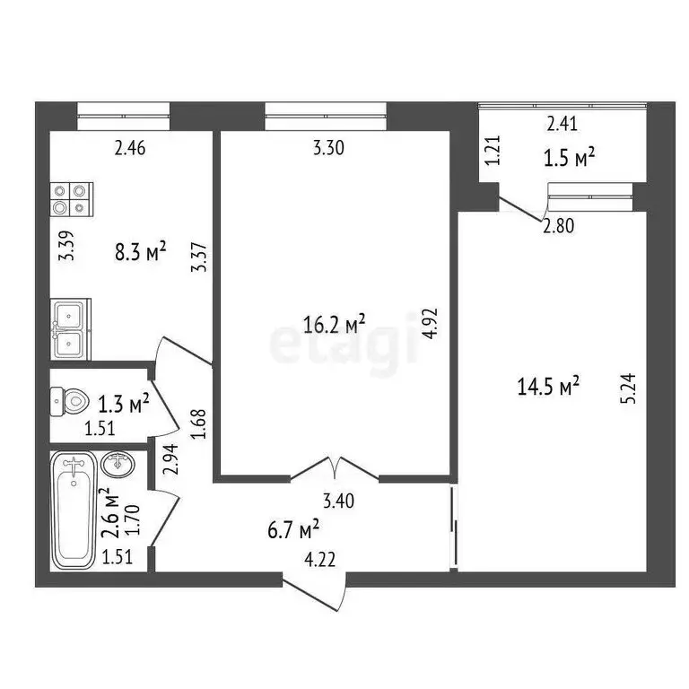 2-комнатная квартира: Стерлитамак, улица Артёма, 21А (51.1 м) - Фото 0