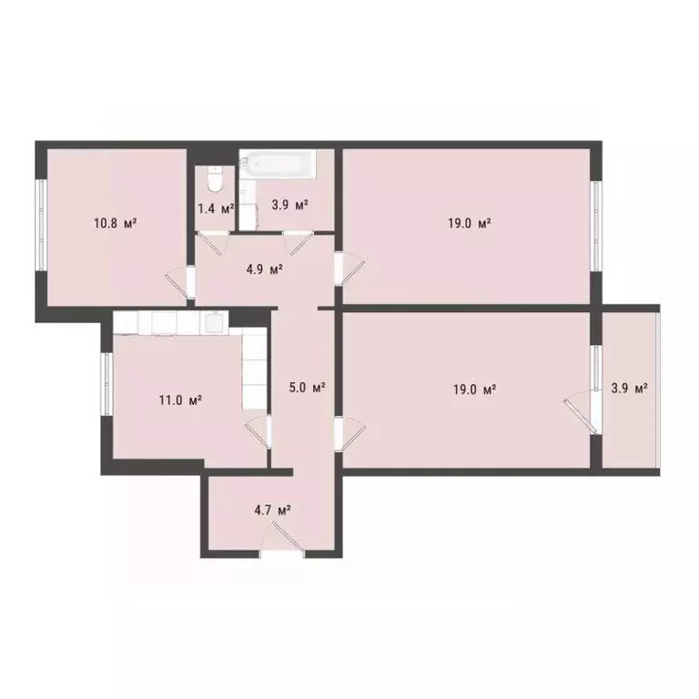 3-к кв. Омская область, Омск Сады Наука мкр, с1 (80.1 м) - Фото 0
