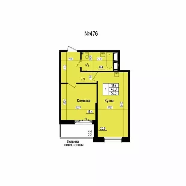 1-комнатная квартира: посёлок Парголово, Ольгинская дорога, 3/20 (50.5 ... - Фото 2