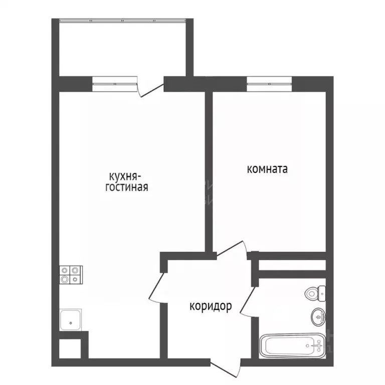 Студия Тюменская область, Тюмень ул. Тимофея Чаркова, 28 (20.6 м) - Фото 1