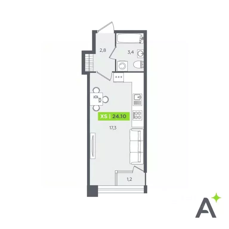 Студия Санкт-Петербург Планерная ул., 87к1 (24.1 м) - Фото 0