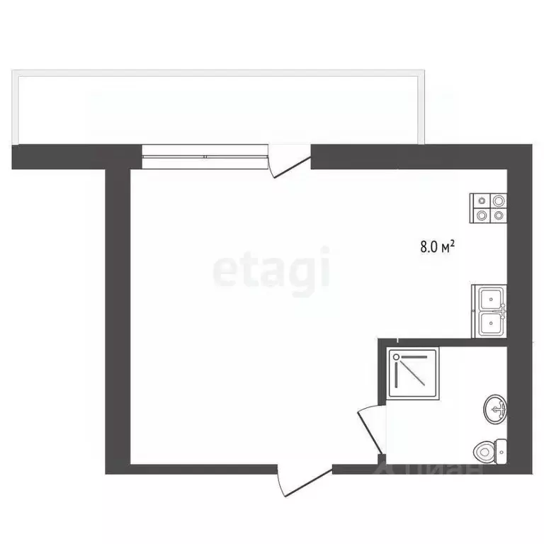 Студия Севастополь ул. Челюскинцев, 57/2 (40.2 м) - Фото 2