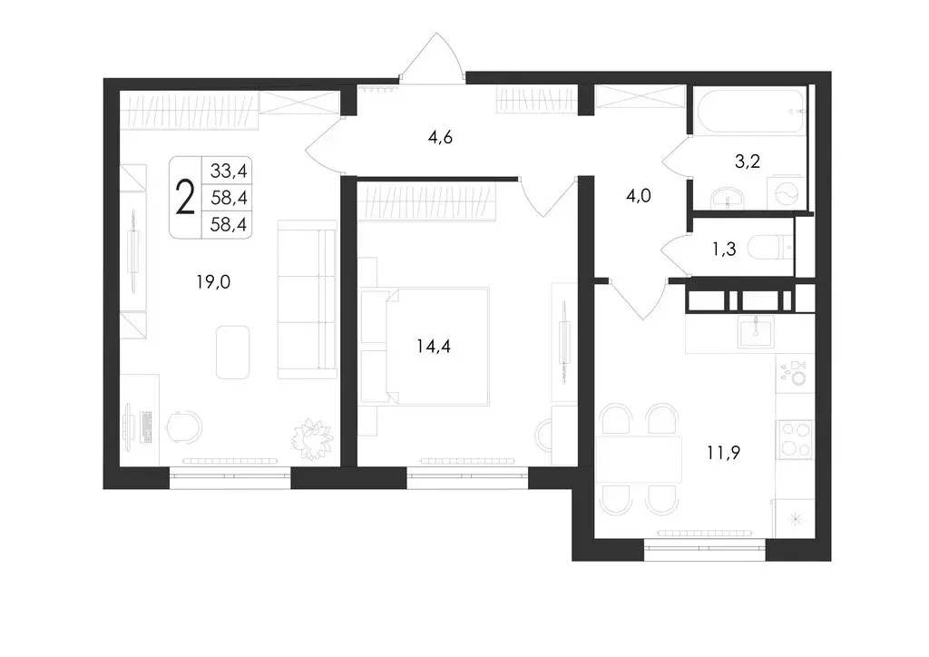 2-комнатная квартира: Воронеж, улица Шишкова, 140Б/21 (58.4 м) - Фото 0