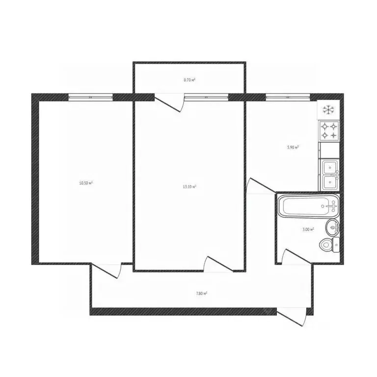 2-к кв. Брянская область, Брянск Красноармейская ул., 146 (40.3 м) - Фото 2