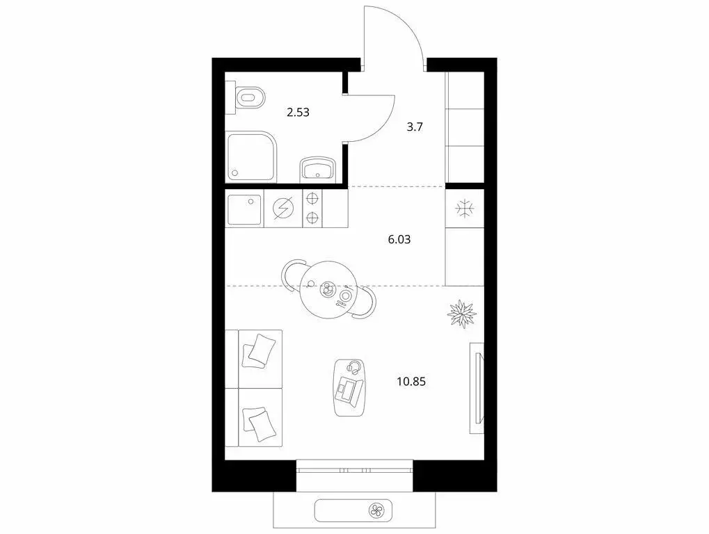 Квартира-студия: Улан-Удэ, улица Шмидта (23.11 м) - Фото 1