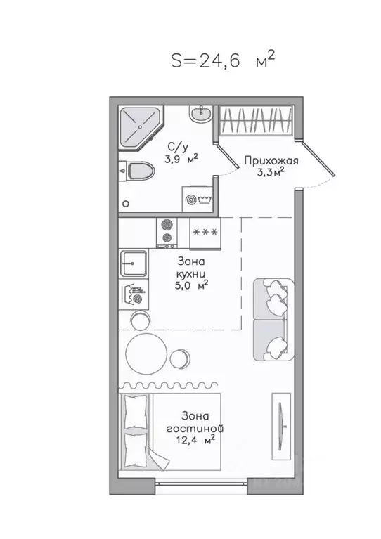 Студия Карелия, Сортавала Советская ул., 5 (24.6 м) - Фото 1