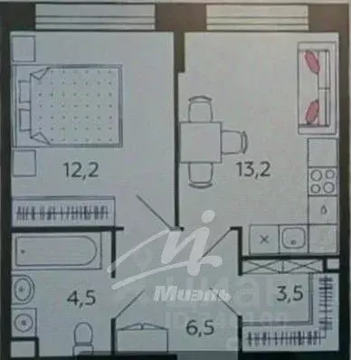 1-к кв. Москва ул. Петра Кончаловского, 7к3 (40.0 м) - Фото 2