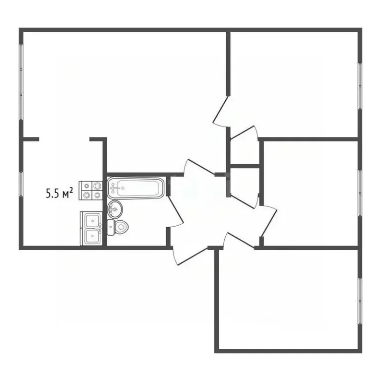 4-к кв. Санкт-Петербург Краснопутиловская ул., 103 (48.0 м) - Фото 2