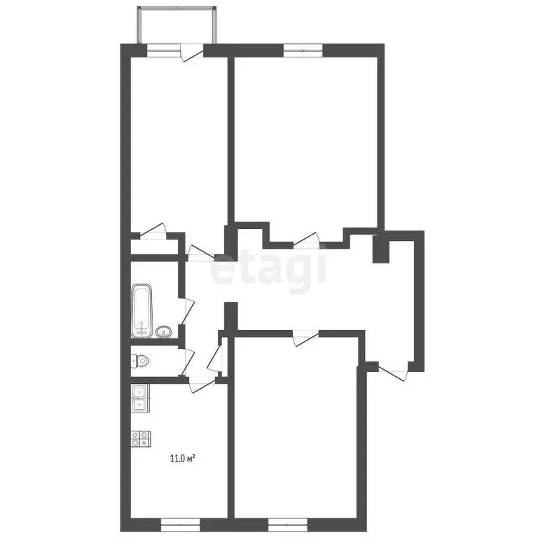 3-комнатная квартира: Ярославль, Рыбинская улица, 34 (85 м) - Фото 0