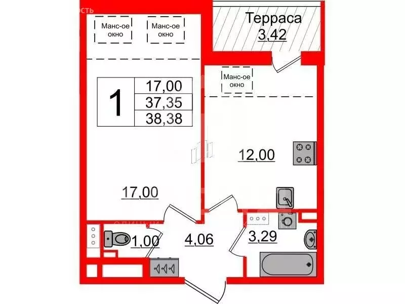 1-комнатная квартира: Санкт-Петербург, Пулковское шоссе, 73к2 (37 м) - Фото 0