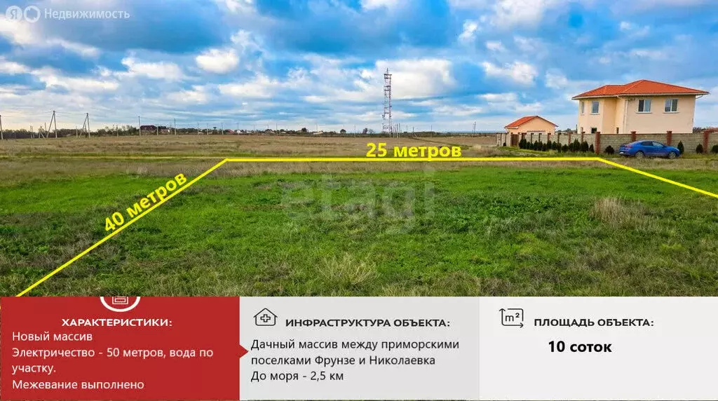 Участок в Сакский район, Фрунзенское сельское поселение, СК ... - Фото 1