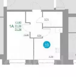 1-к кв. Тульская область, Тула ул. Героя России Зиничева, 3 (31.35 м) - Фото 1