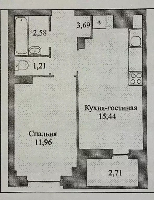 1-к кв. Псковская область, Псков Народная ул., 13 (34.9 м) - Фото 2