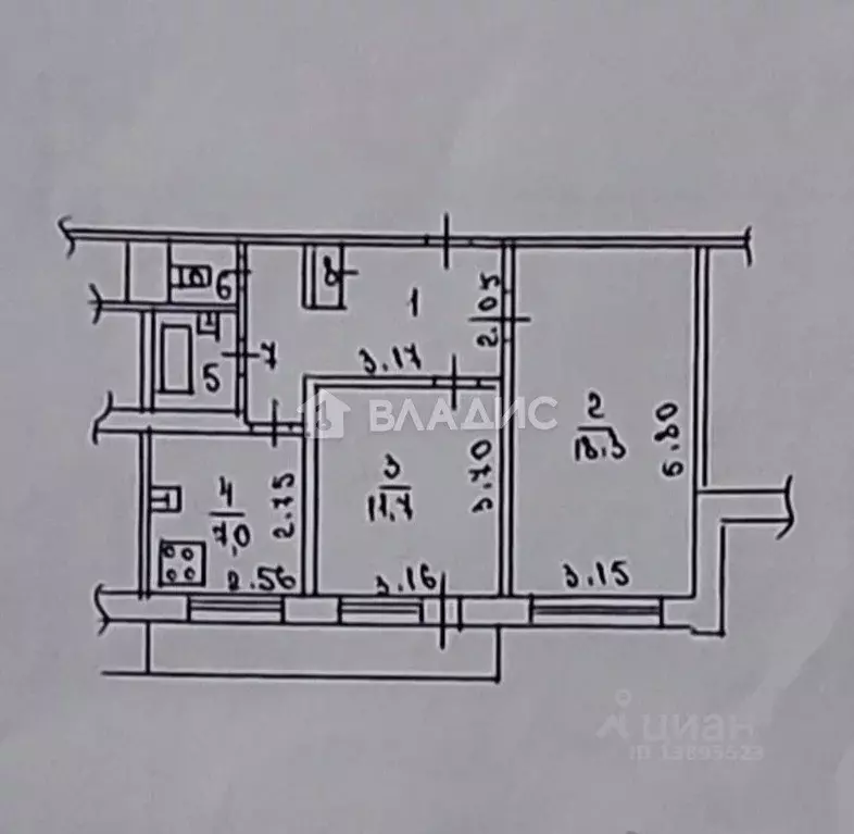 2-к кв. Липецкая область, Липецк ул. Имени Генерала Меркулова, 18 ... - Фото 2