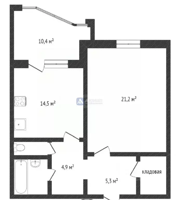 1-к кв. Тюменская область, Тюмень ул. Московский Тракт, 179к1 (64.0 м) - Фото 1