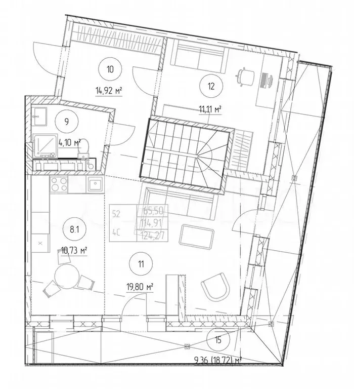 3-к. квартира, 124 м, 8/9 эт. - Фото 0