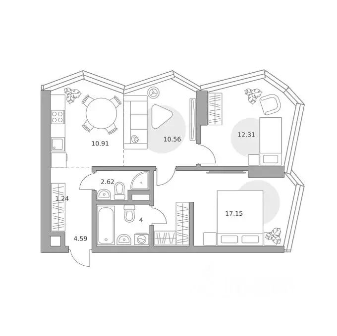 3-к кв. Москва ул. Народного Ополчения, 34С4 (63.38 м) - Фото 0