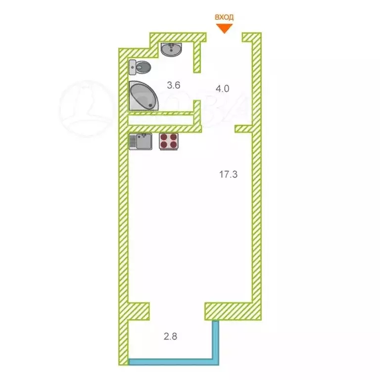 Квартира-студия: Сочи, улица Искры, 88с4 (27 м) - Фото 1