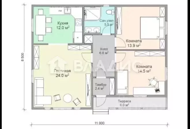 Дом в Московская область, Коломна ул. Фруктовая, 60А (103 м) - Фото 2