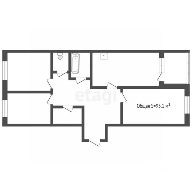 3-к кв. Брянская область, Брянский район, Снежское с/пос, пос. ... - Фото 1