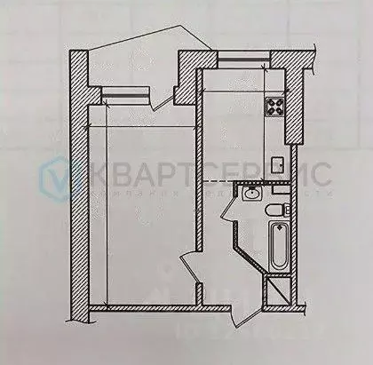 1-к кв. Омская область, Омск ул. Ватутина, 7А (32.0 м) - Фото 2
