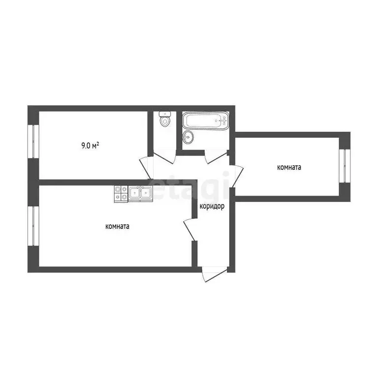2-комнатная квартира: Миасс, улица Шишкина, 8 (52.4 м) - Фото 1