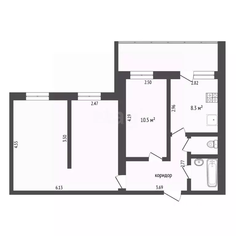 3-к кв. Тюменская область, Тюмень ул. Судостроителей, 71 (59.0 м) - Фото 1