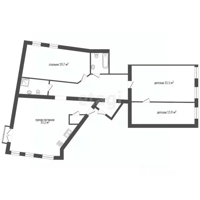 3-к кв. Санкт-Петербург Пионерская ул., 35 (114.0 м) - Фото 2