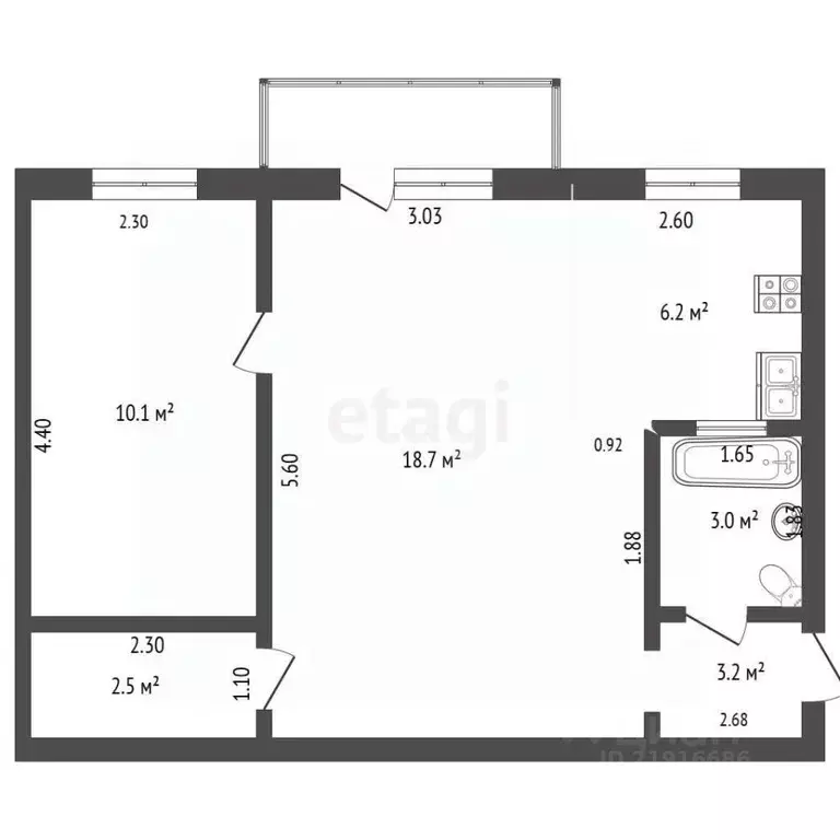 2-к кв. Калининградская область, Калининград ул. Подполковника ... - Фото 1