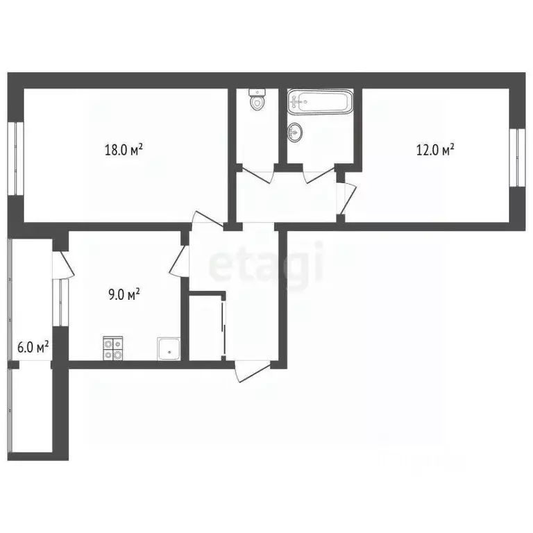 2-к кв. Московская область, Воскресенск Лопатинский мкр, ул. Светлая, ... - Фото 2
