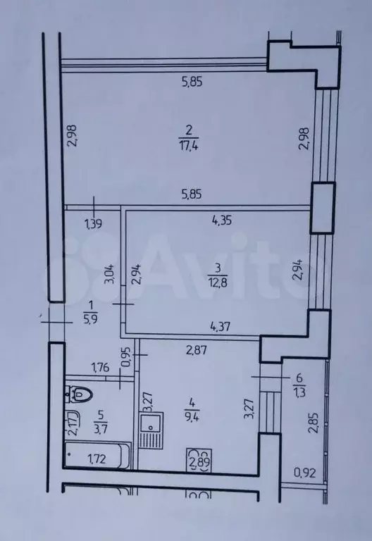 2-к. квартира, 52,1 м, 3/14 эт. - Фото 0