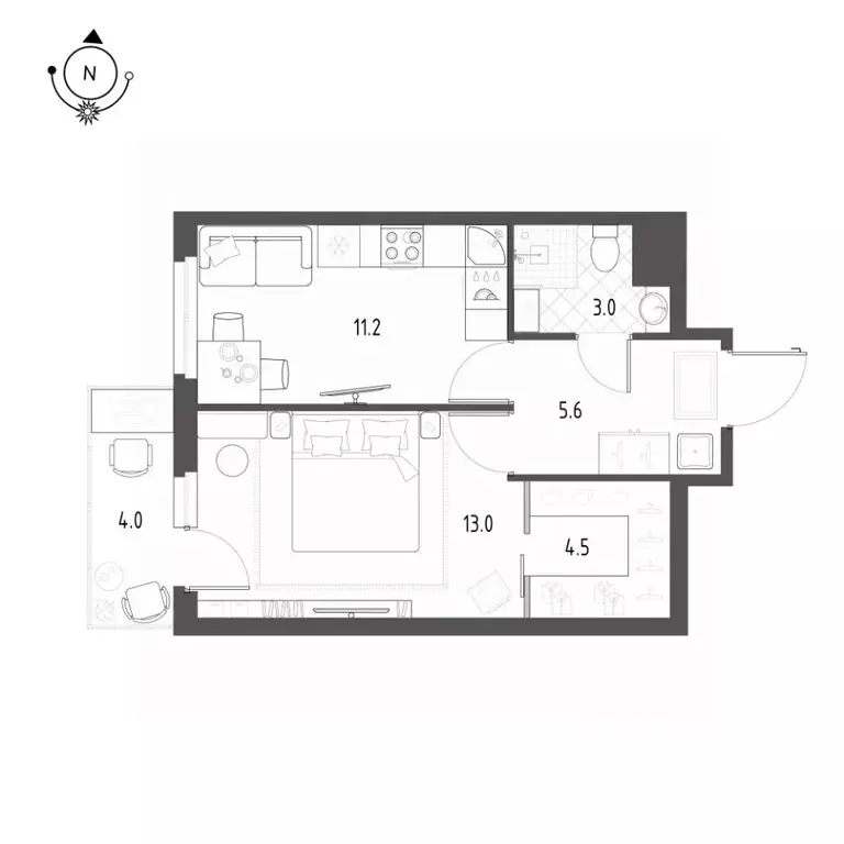 1-к кв. Санкт-Петербург ш. Суздальское, 22к3 (38.6 м) - Фото 0
