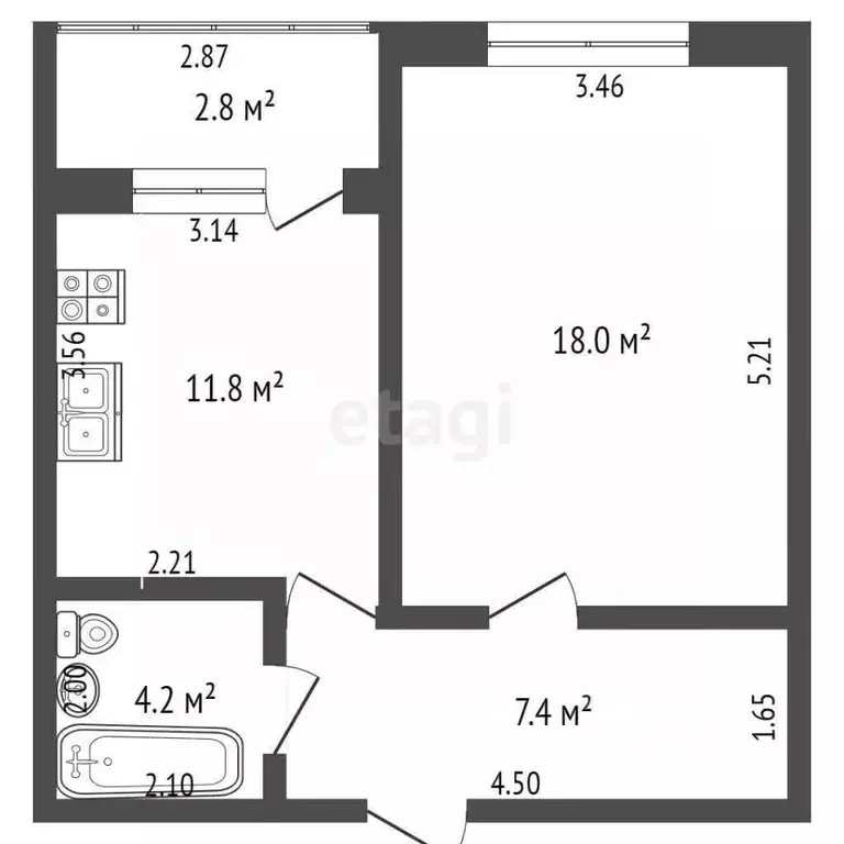 1-к кв. Ростовская область, Таганрог ул. Нестерова, 19-2 (44.2 м) - Фото 1