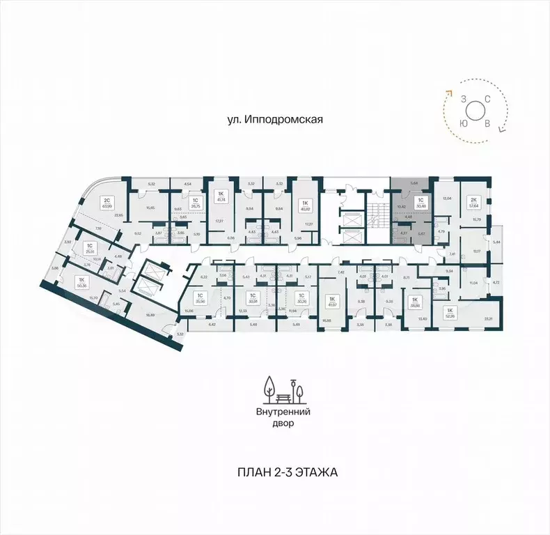 Квартира-студия, 30,5 м, 2/25 эт. - Фото 1