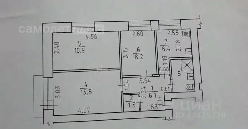 3-к кв. Удмуртия, Ижевск ул. Карла Маркса, 285 (50.0 м) - Фото 1