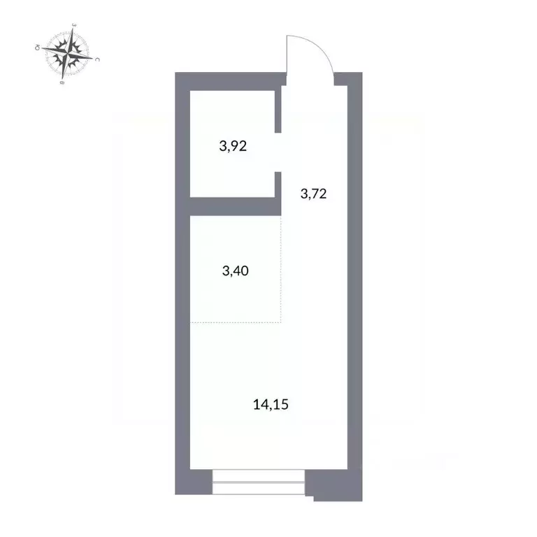 Студия Новосибирская область, Новосибирск ул. Державина, 50 (25.3 м) - Фото 1