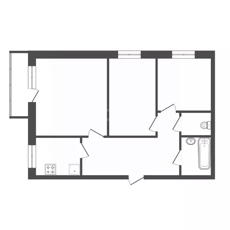 3-к кв. Красноярский край, Красноярск ул. Шевченко, 28А (60.5 м) - Фото 1