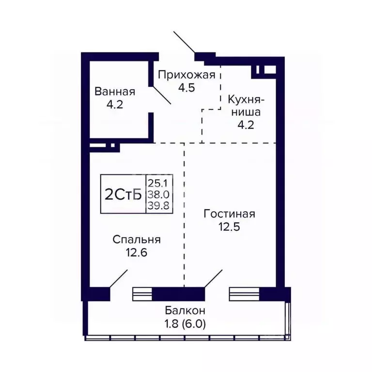 2-к кв. Новосибирская область, Новосибирск ул. Фрунзе, 220 (39.8 м) - Фото 0