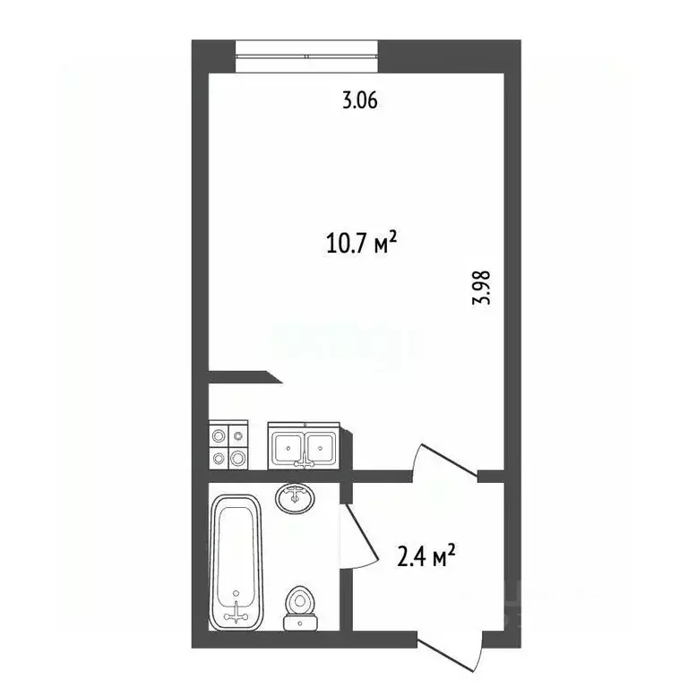 1-к кв. Орловская область, Орел ул. Фомина, 25 (16.4 м) - Фото 2