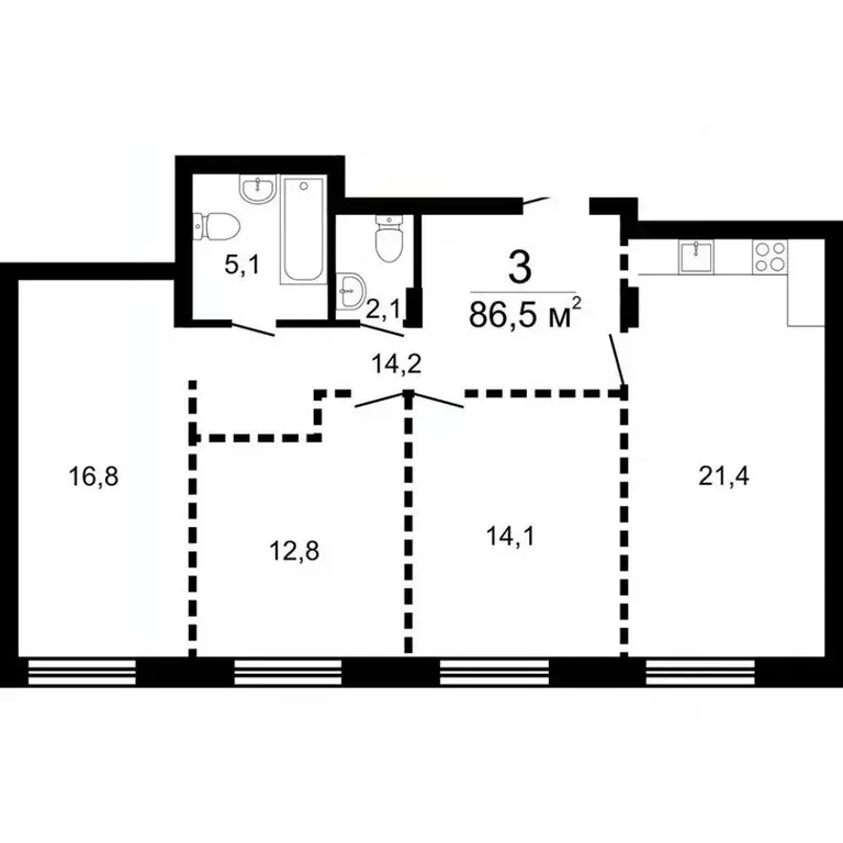 3-к кв. Нижегородская область, Нижний Новгород Краснозвездная ул., 10 ... - Фото 0