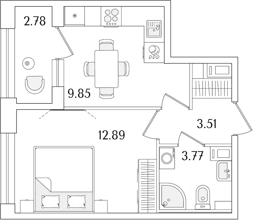 1-к кв. Санкт-Петербург Аурум жилой комплекс (31.41 м) - Фото 1