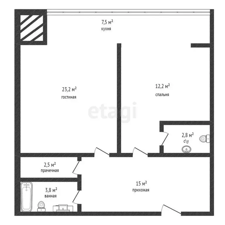 2-комнатная квартира: Каспийск, улица Ленина, 54 (67 м) - Фото 0