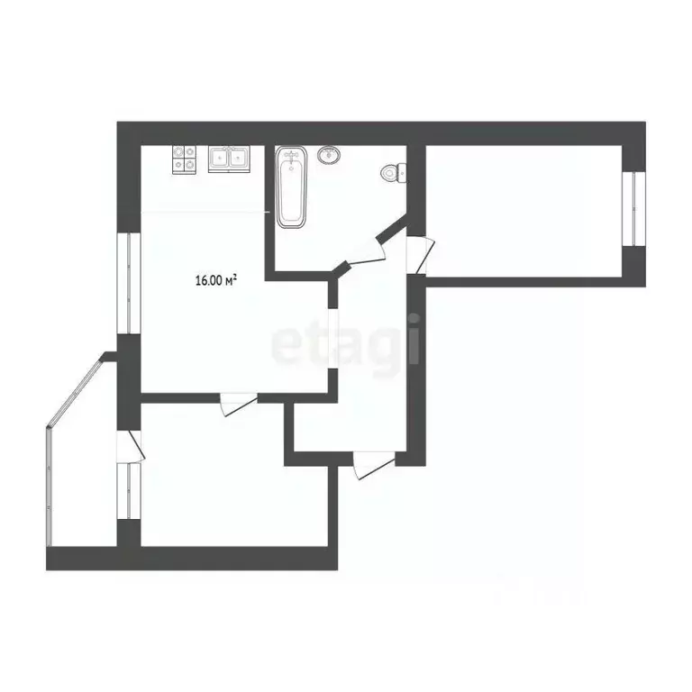 2-к кв. Тюменская область, Тюмень ул. Беляева, 33к2 (51.2 м) - Фото 2