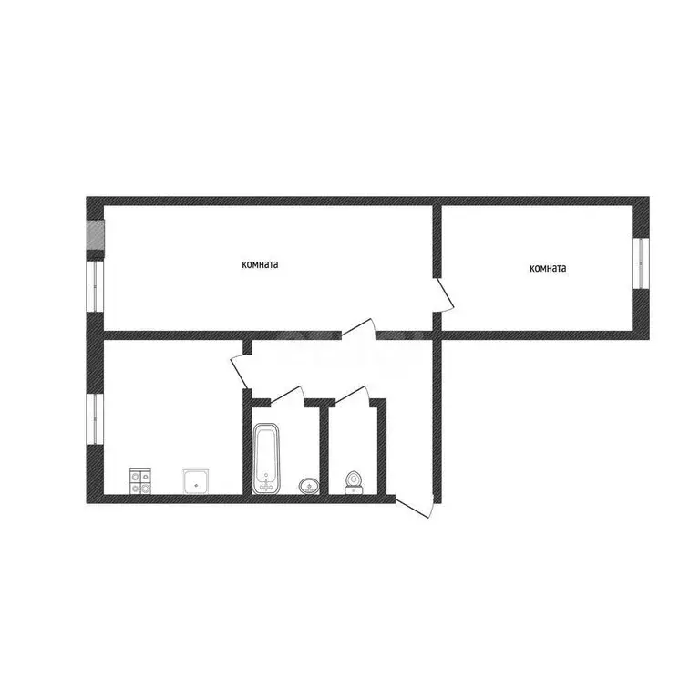 2-комнатная квартира: деревня Кусино, Центральная улица, 8 (43.6 м) - Фото 0