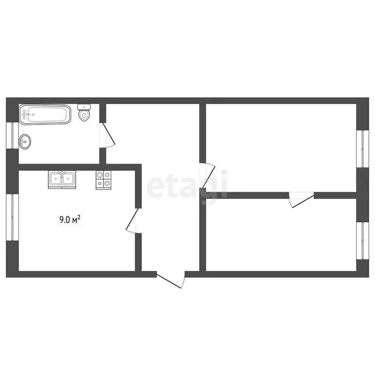 2-комнатная квартира: Данилов, улица Ленина, 13Д (41.5 м) - Фото 1
