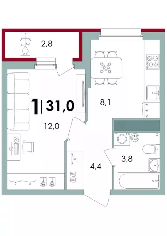 1-к кв. Тверская область, Калининский муниципальный округ, д. Батино  ... - Фото 1