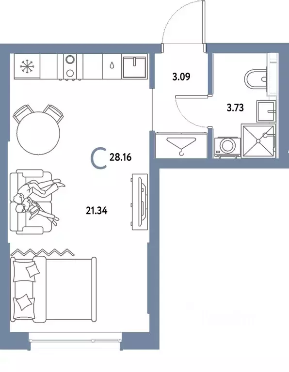 Студия Московская область, Мытищи Страна.Парковая жилой комплекс ... - Фото 1